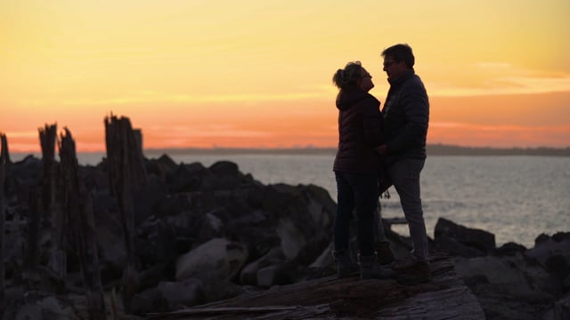 Rich and Ashleigh together in their wedding film.